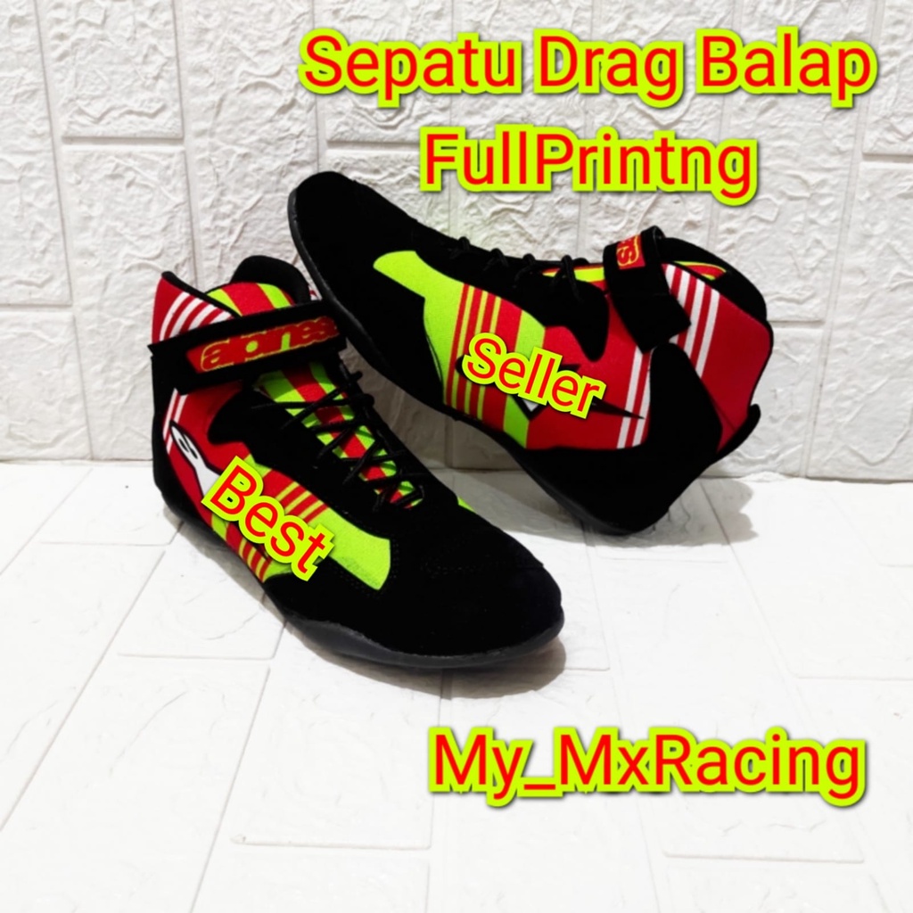 sepatu sunmori sepatu drag touring balap FULLPRINT sepatu  snaker rally slalom terlaris new kualiaty terbaru sepatu keren RED FLOU