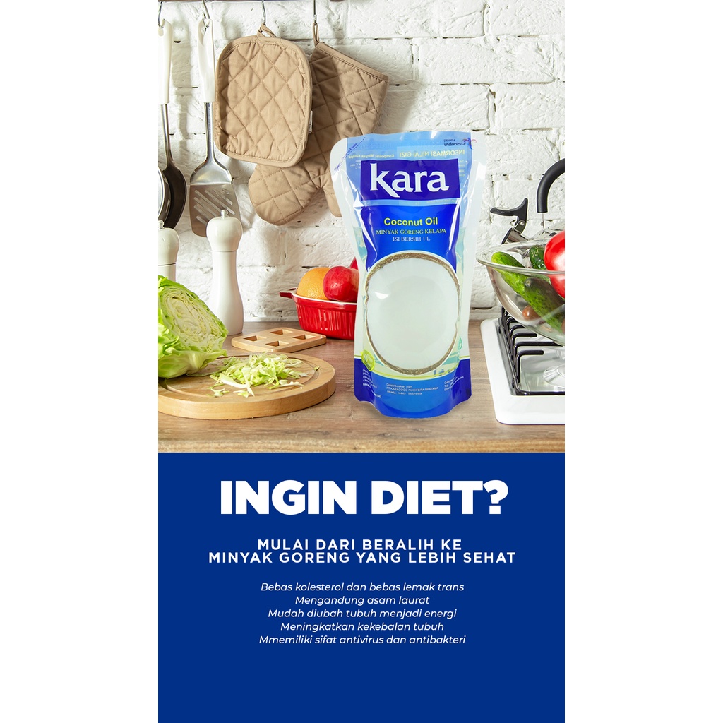 Kara / Minyak Goreng Kelapa Coconut Cooking Oil / 2 liter ltr [POUCH]