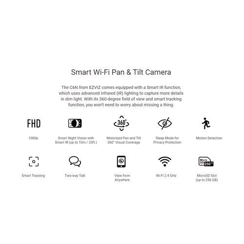 Ezviz C6N Smart Wireless WiFi Pan Tilt Camera 1080p Garansi Resmi N