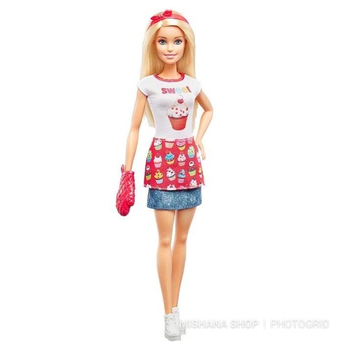 Boneka Barbie Mattel Doll Bakery Chef & Furniture Oven Playset #Original
