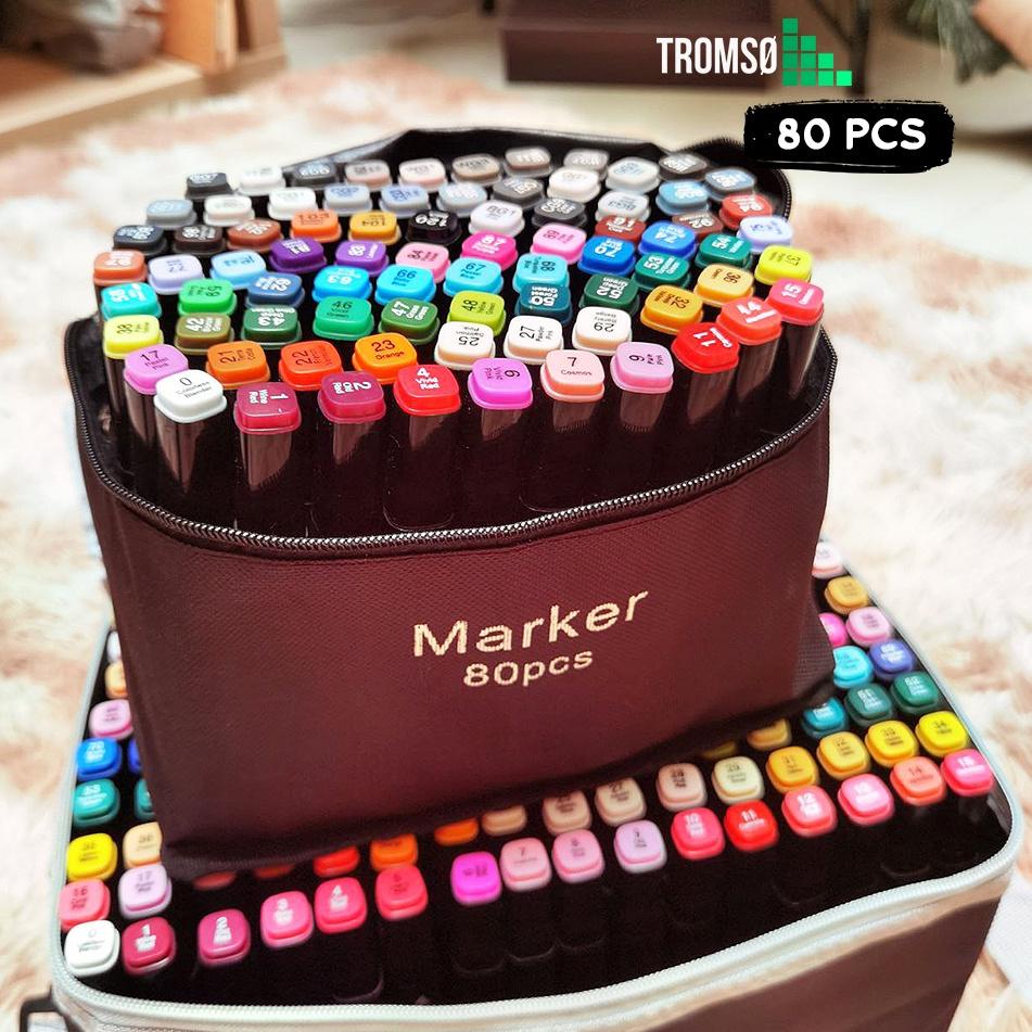 

[N-F3F] ✓] Tromso Art Sketch Marker / Spidol Gambar Dua Sisi 24, 48, 80, 168 pcs-amanah