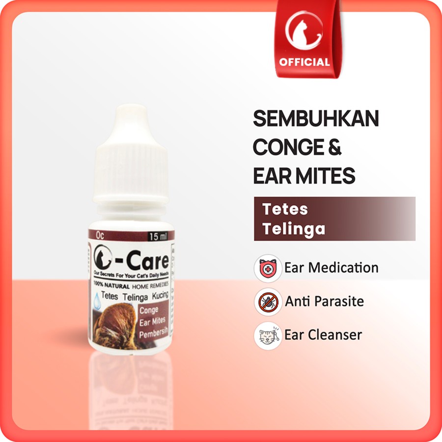 OLIVE CARE Tetes Telinga Kucing Untuk Conge &amp; Ear Mites 15mL