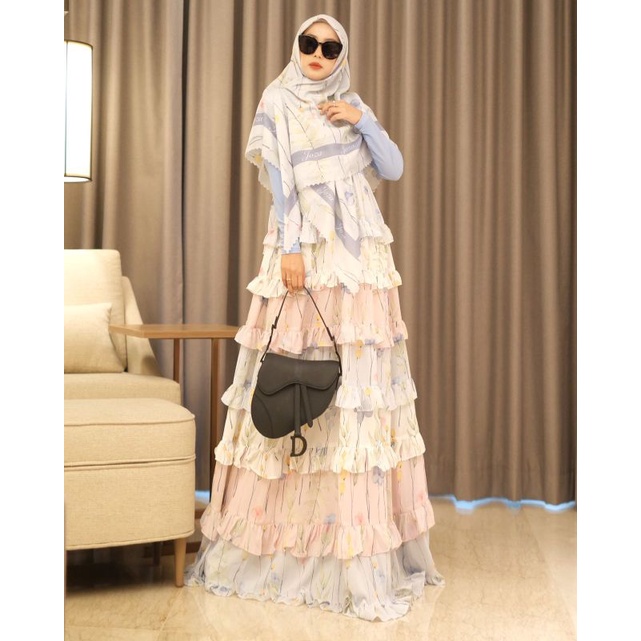 PO 5MINGGU DC FS SUNNY ARCO IRIS SET GAMIS DAILY DRESS SYARI BY JOZA CLOTHING