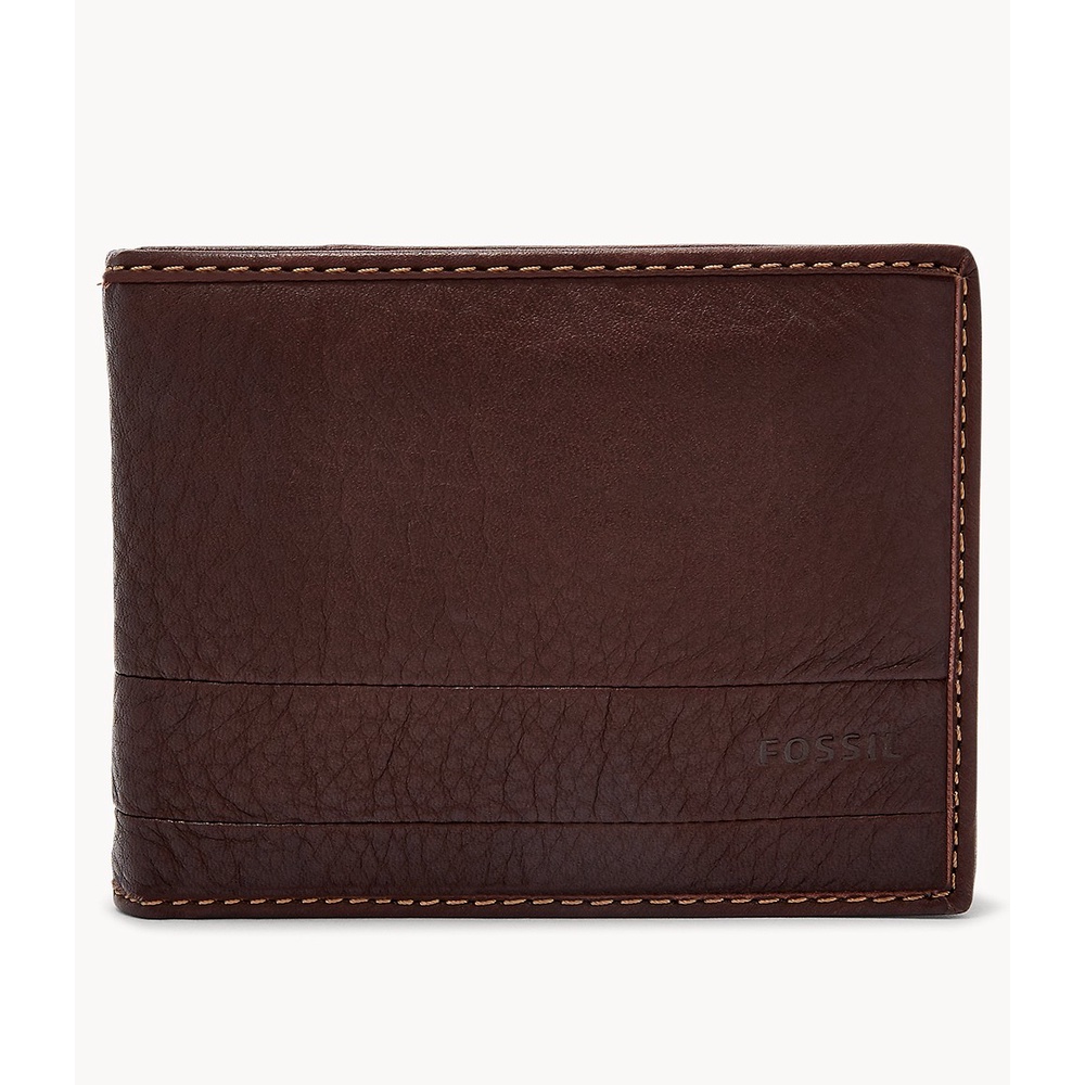 Fossil Lufkin International Traveler Dark Brown Dompet Pria - SML1391-201