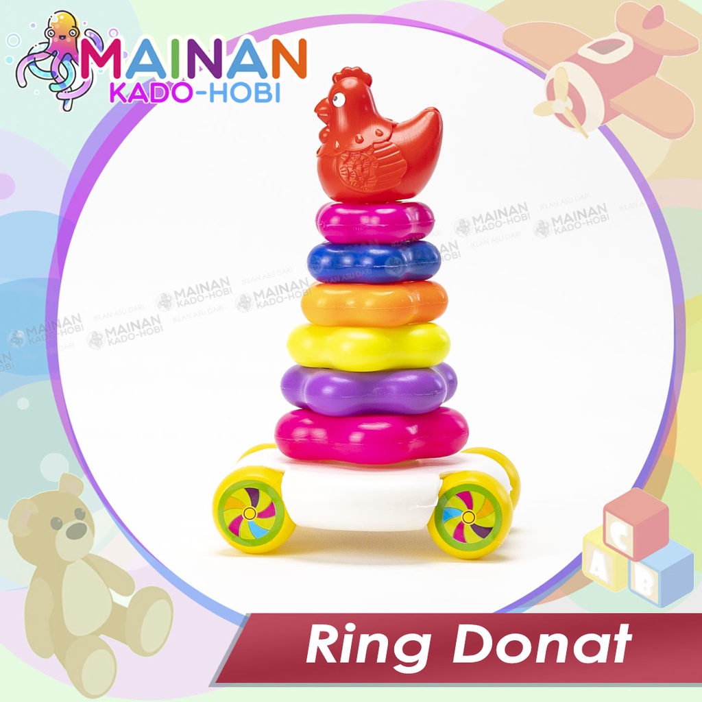 MAINAN ANAK EDUKASI STACKING DONAT SUSUN RING TOWER