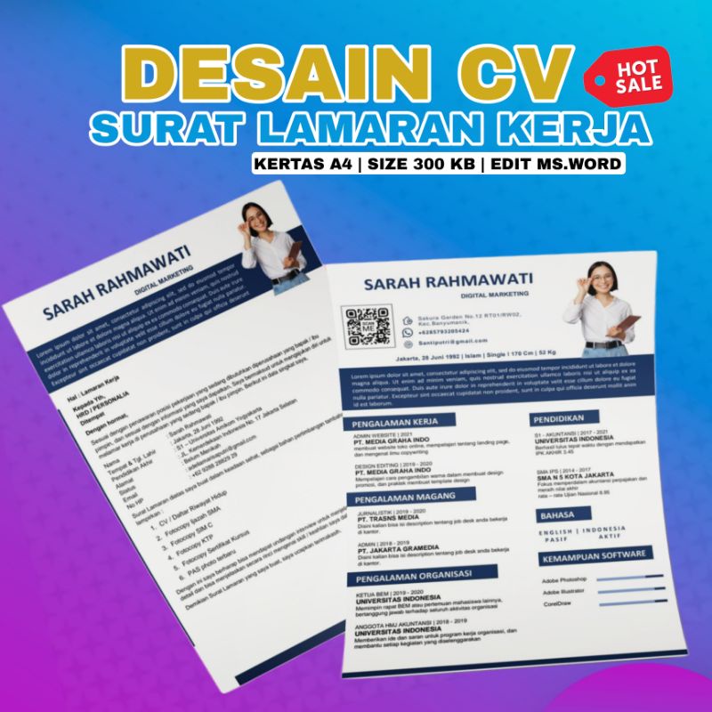 

TEMPLATE CV SURAT LAMARAN KERJA | DESAIN CV MENARIK | JASA DESAIN CV