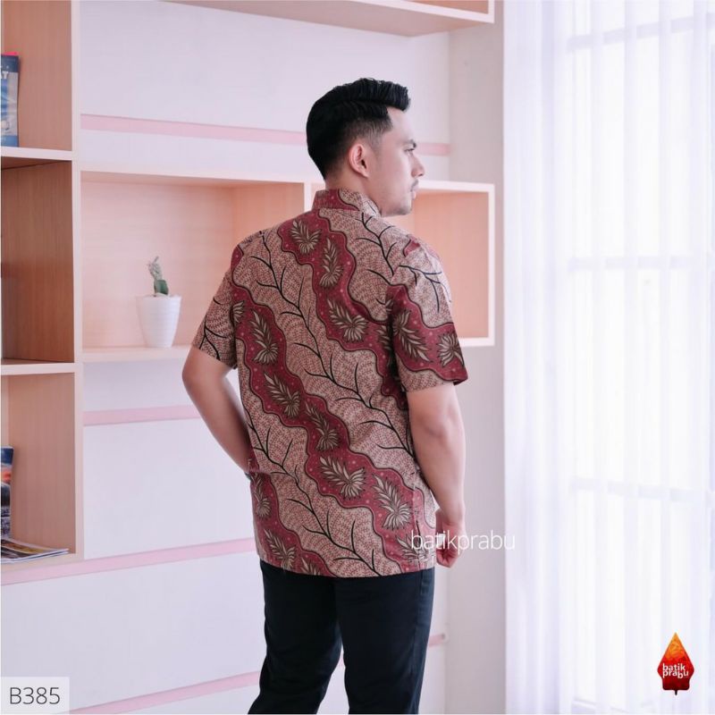 Batik pasangan couple sarimbit pria &amp; wanita batik katun motif merah salem