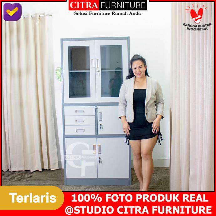 

Lemari Arsip kantor Filling Kabinet 2 pintu Besi brankas Laci 3