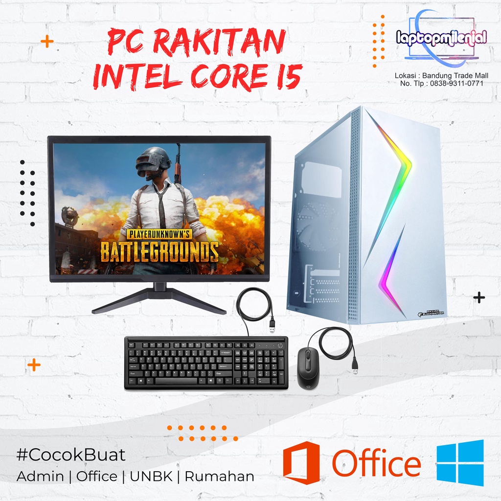 PC Full Set Murah Intel Core I5 Ram 8GB SSD 120GB HDD 500GB LED 19&quot; Cocok Buat Office Siap Pakai Bergaransi