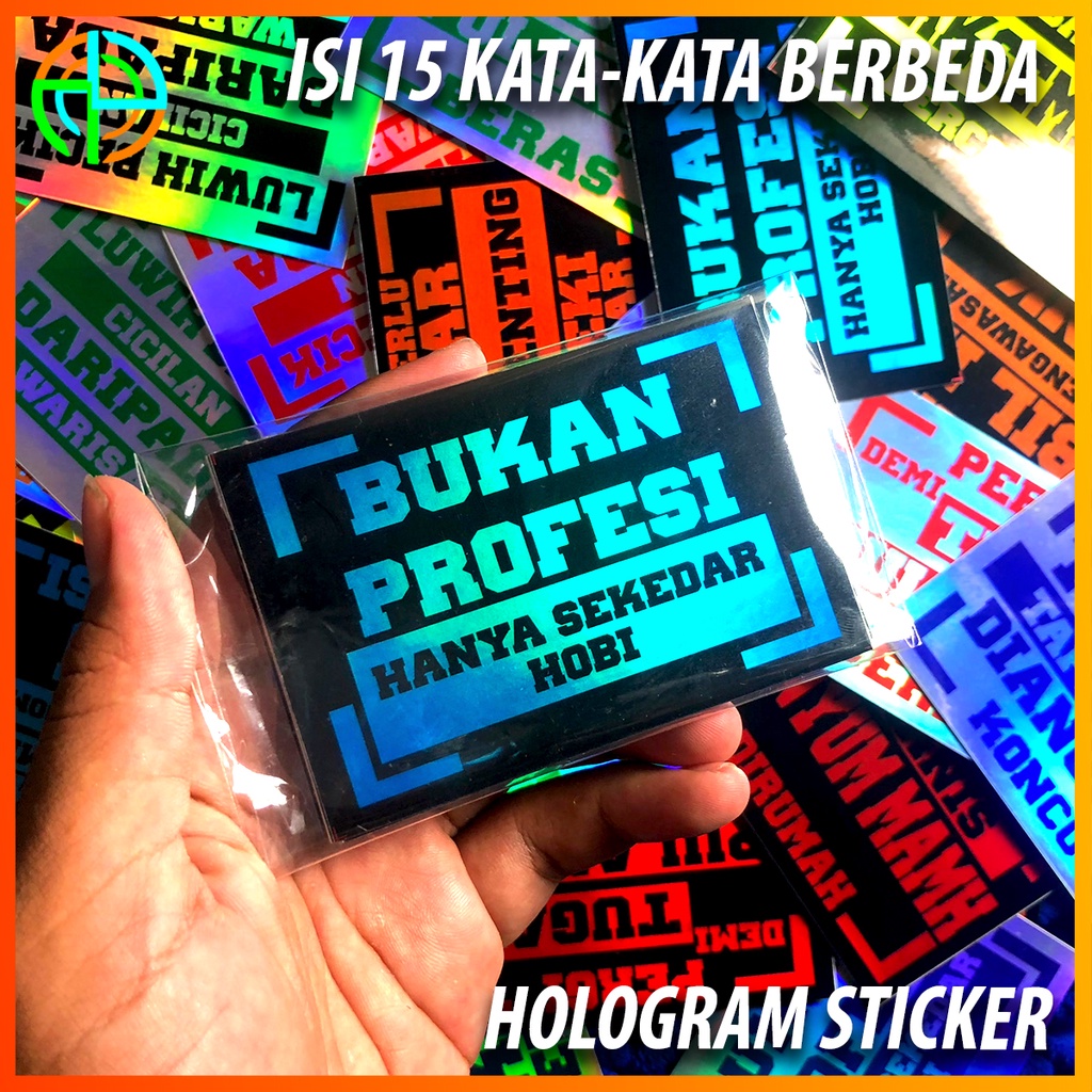 15 Stiker Set Kata Kata Bijak Hologram Anti Air Sticker Aksesoris Mobil Motor Setiker CCTV Truck Ole