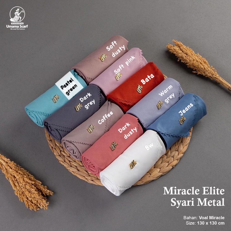 HIJAB SEGIEMPAT MIRACLE ELITE SYARI METAL