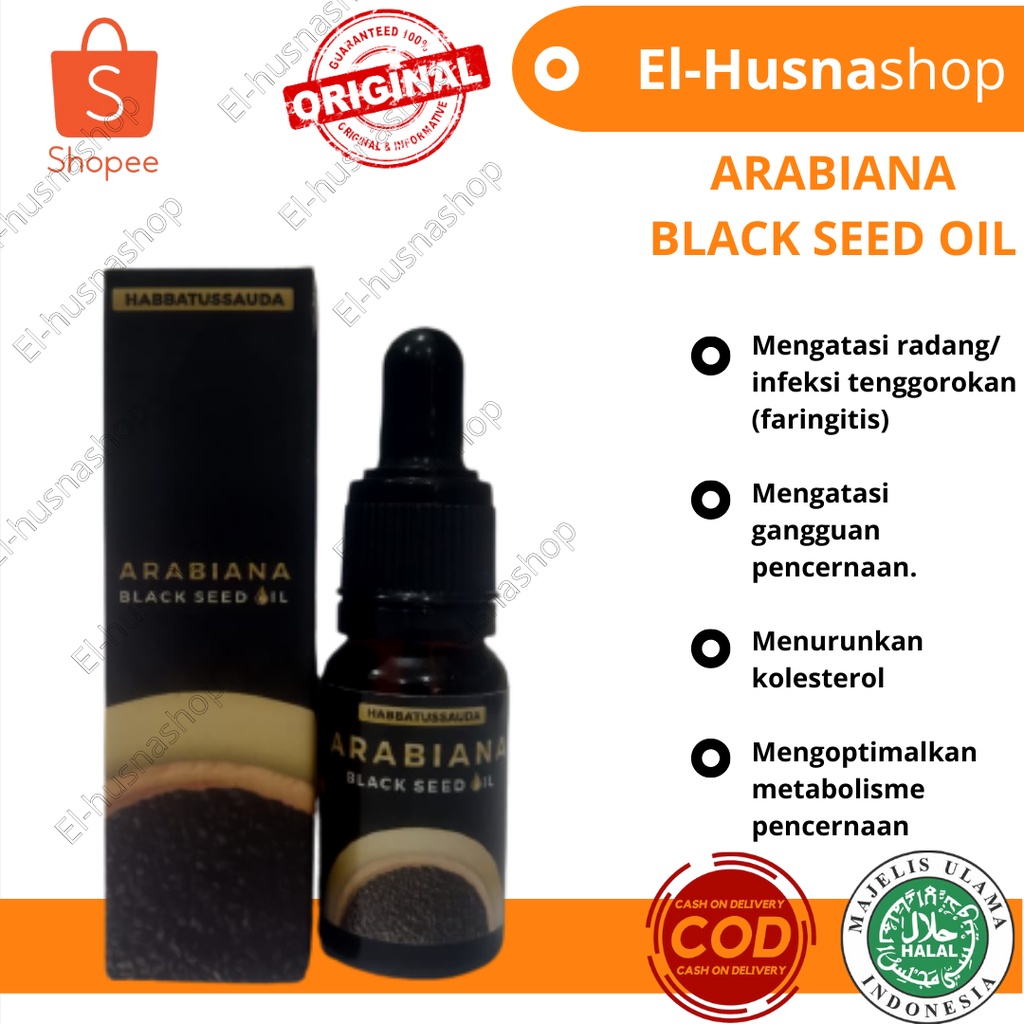 

Arabiana Black Seed Oil MInyak Habbatussauda Jinten Hitam 10ml Obat Tetes
