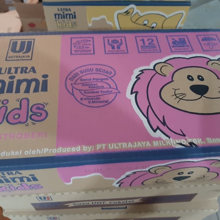 

(BISA COD) Susu UHT Ultra mimi kids 125 ml | rasa strawbery | Isi 40 pcs