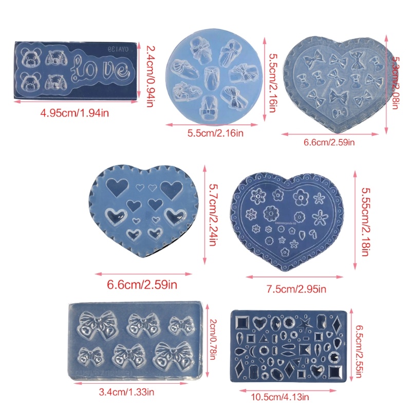 Siy 3D Silikon Nail Art Decor Kerajinan Cetakan Seni Membuat Resin Perhiasan Liontin Cetakan