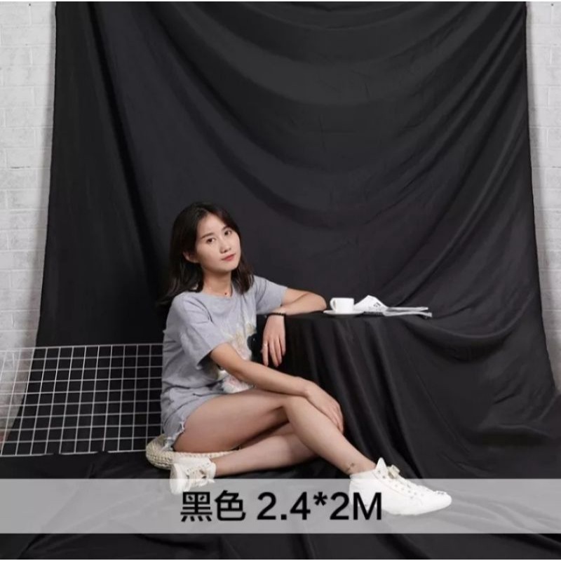 kain polos grade A meteran lebar 240 cm buat latar photo shoot atau background poto studio warna hit