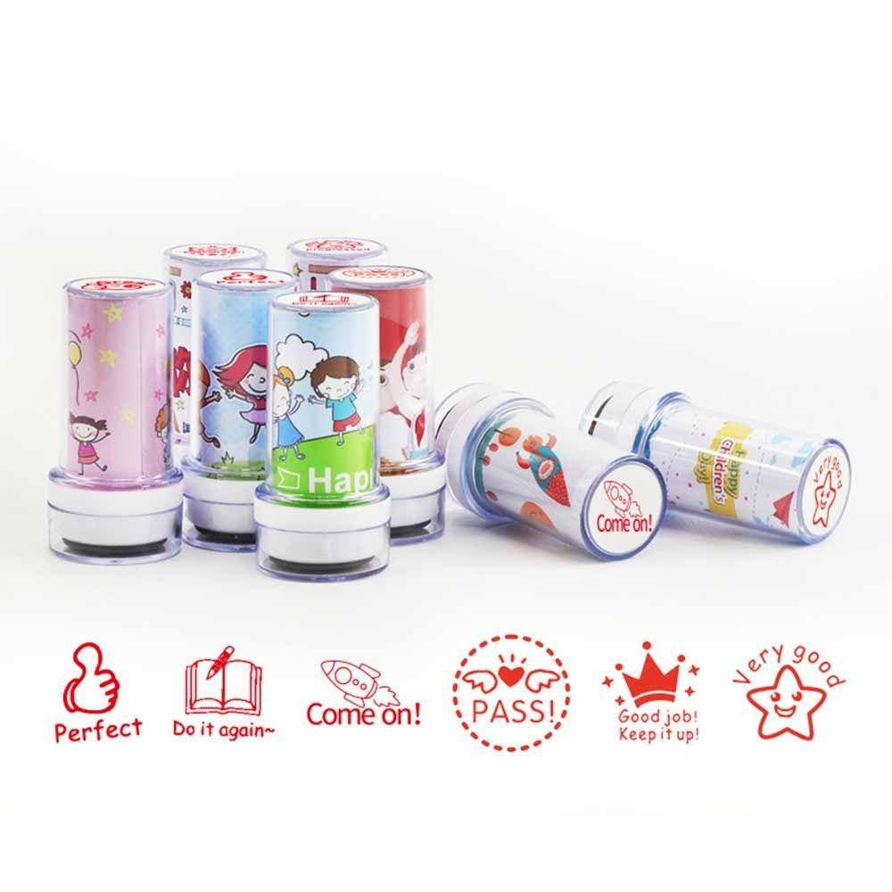 Solighter Commentary stamp Self-ink Perlengkapan Kantor &amp; Sekolah Bab Fotosensitif Perangko Mainan Anak Scrapbooking Stamper Anak Segel Mengajar Cap