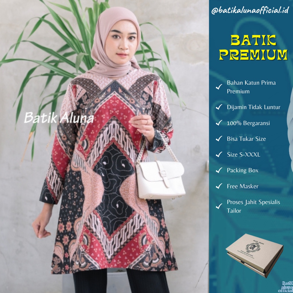 Batik Cewek Tunik Premium TBA 005 Batik Wanita Premium Modern 2022