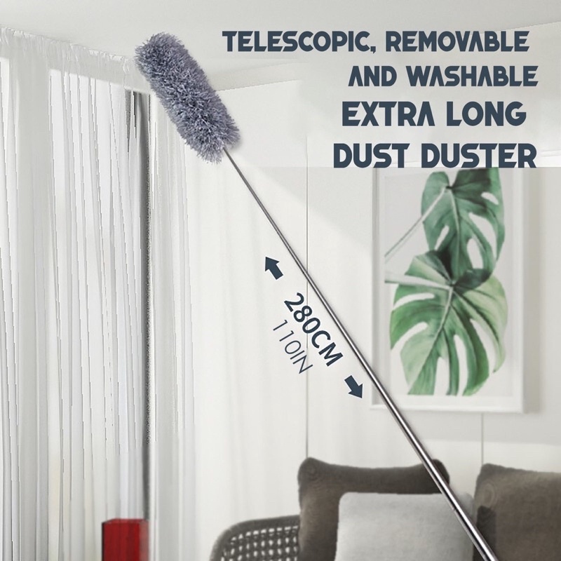 Kemoceng Microfiber Tarik Tekuk 280cm Kemoceng Panjang Pembersih Debu Multifungsi Kemoceng Serbaguna