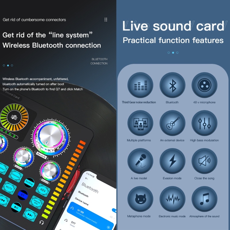 Zzz Live Sound Card Papan Suara Sound Effect Board Mixer Untuk Siaran Langsung