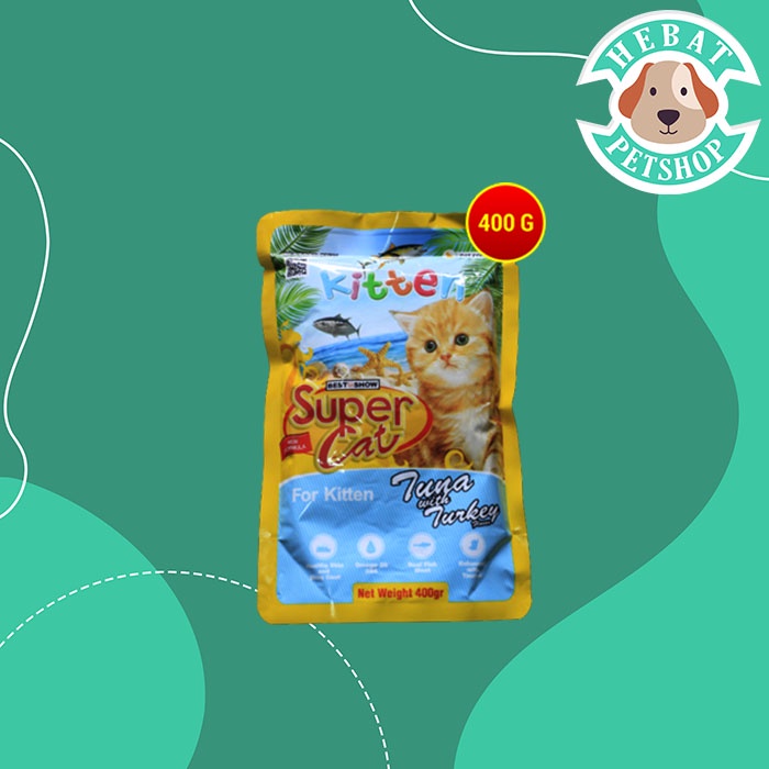 Super Cat Pouch Makanan Basah Kucing Wet Food SuperCat 400 Gram