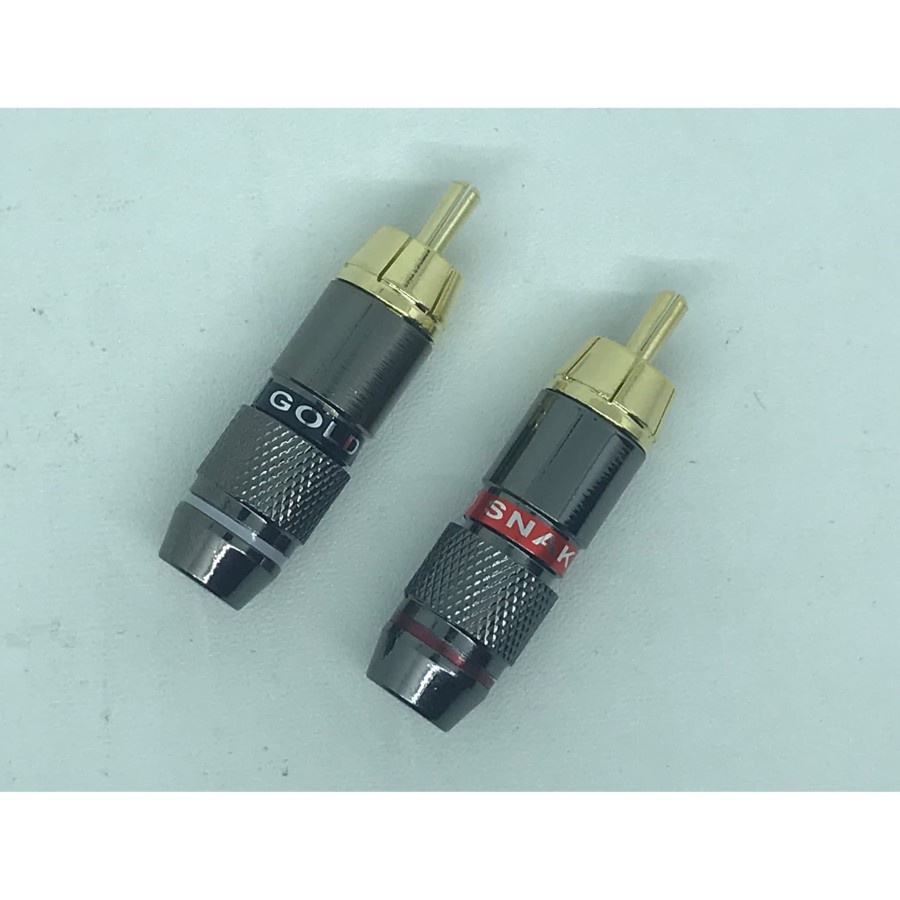 Jack RCA Gold Snake Merah Hitam / Konektor RCA Male (1 set)
