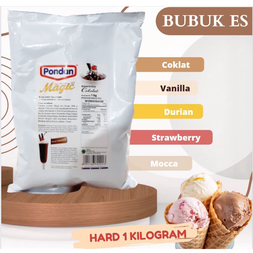 

Pondan Cream Es Pondan Bubuk Ice Cream Mahkota Pondan 1kg Soft Dan Hard Eskrim