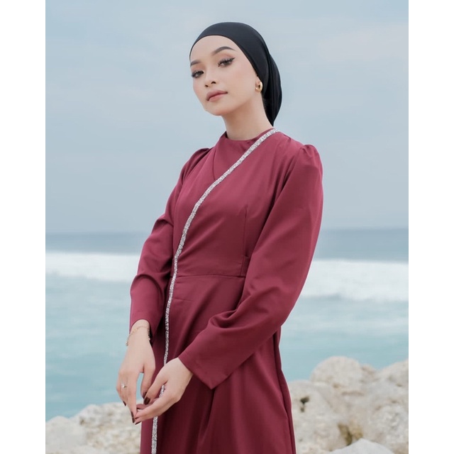Meriam List Dress Ld 98/Dress Sage/Dress Pesta/Dress Pengajian/Dress Bridesmaid/Dress Lebaran