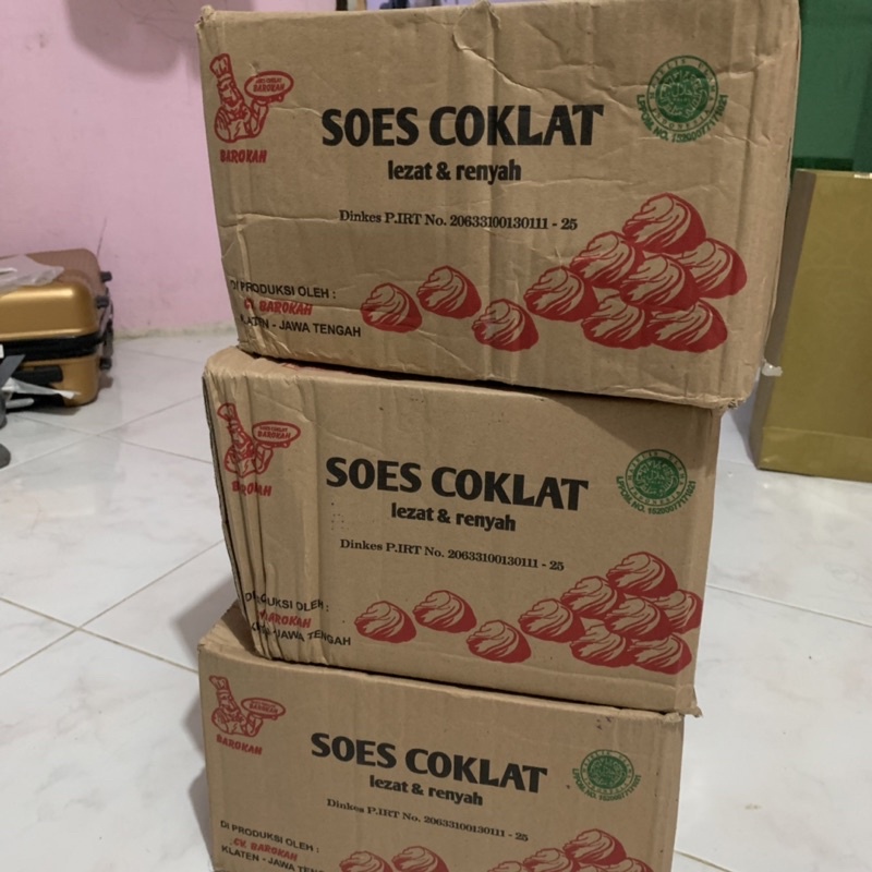 1 Dus Soes Coklat Barokah isi 2 KG | Soes Coklat Kering | Cemilan Soes