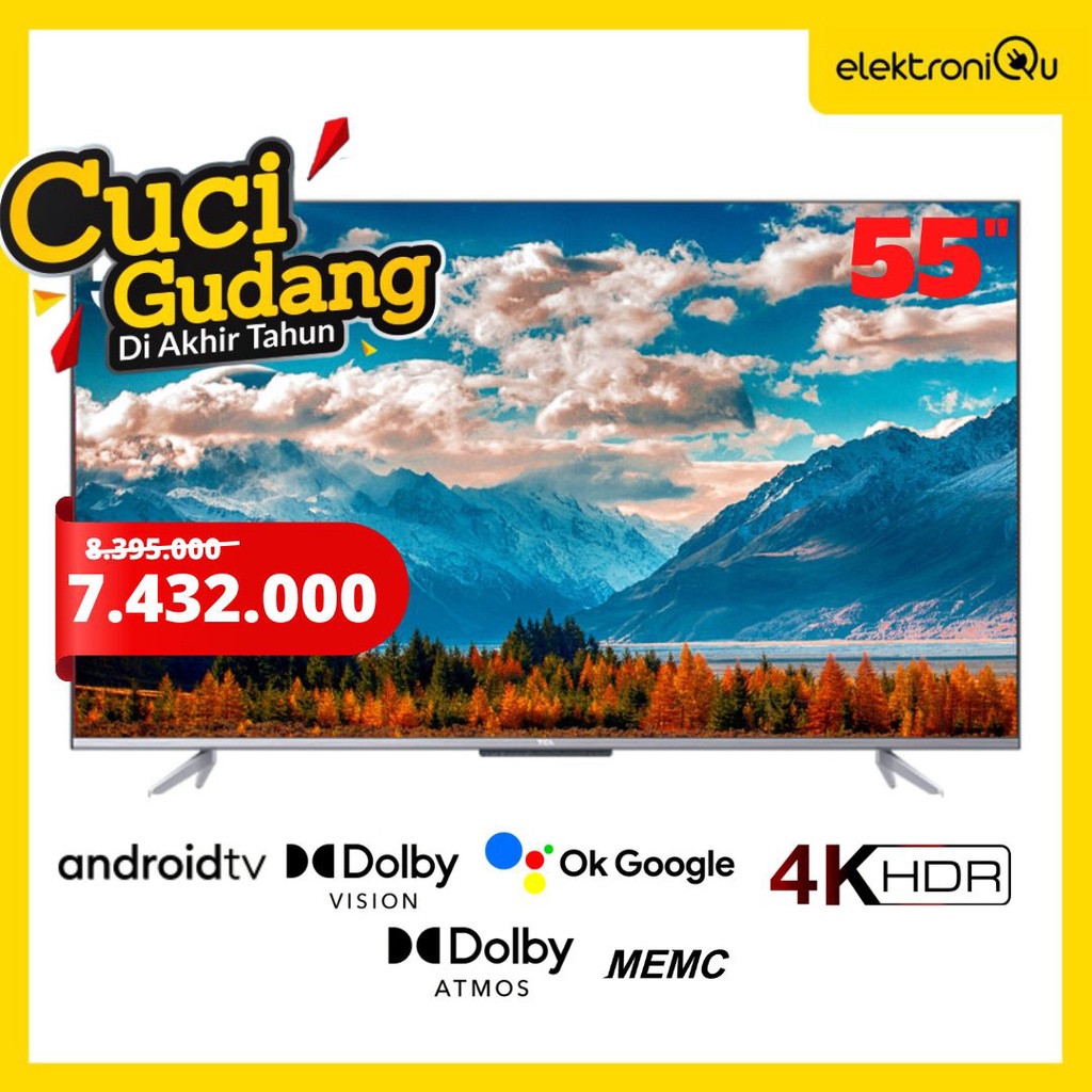 PROMO LED TV TCL 55P725 55 INCH ANDROID TV 11 4K UHD HDR 10