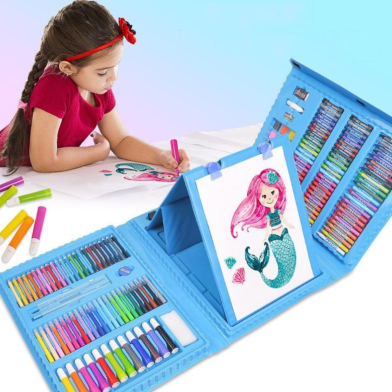 

[PRODUK TS6BV] <^ SJA ^> 208pcs Crayon Anak Set 208pcs Blossom Kids Crayon Mewarnai dan Melukis Lengkap dengan Cat Air 9AF