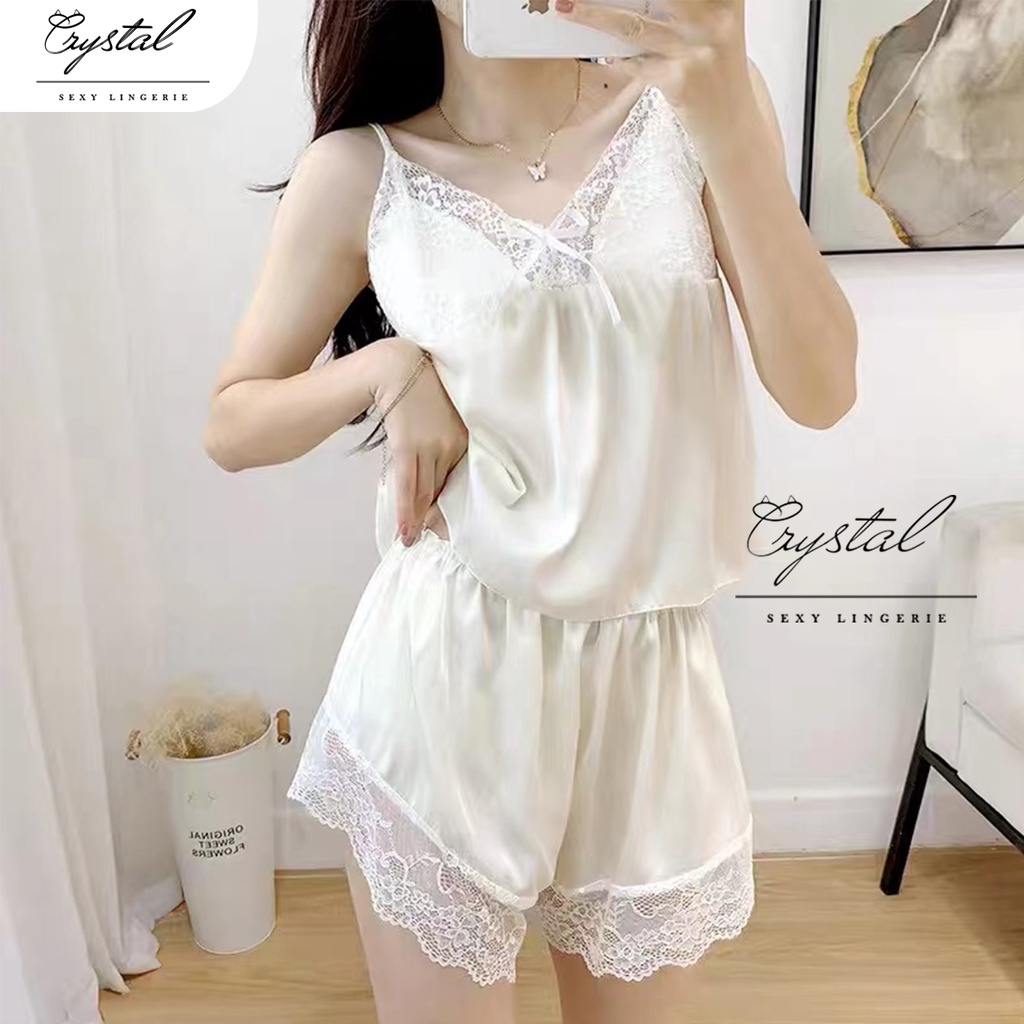 Sexy lingerie satin baju tidur pajamas satin wanita / Baju tidur satin lingerie wanita / Sleepwear satin 221