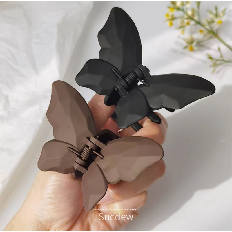 Jepit Rambut Model Kupu-Kupu 6.8cm Doff Matte Korean Style Hair Claw Fashion Jedai Korea Kupu Warna Matte Tebal Anti Patah