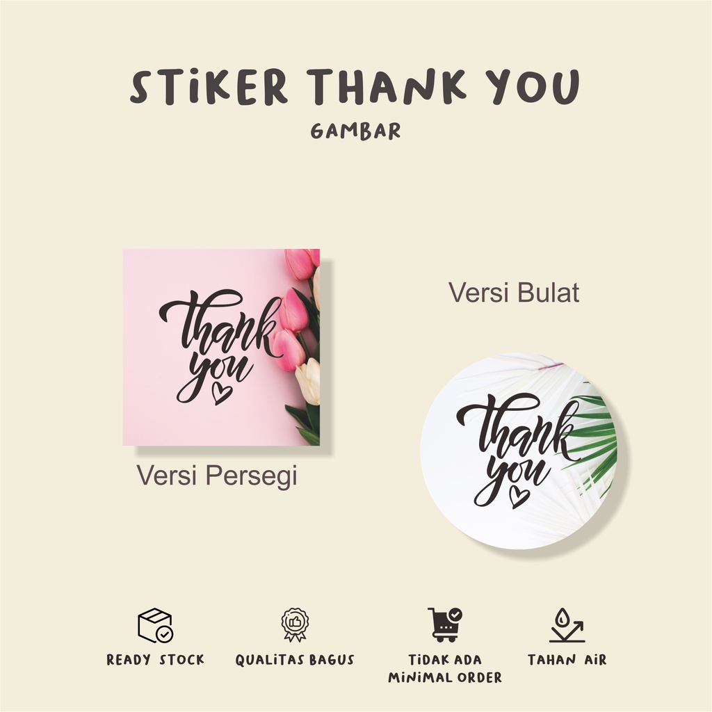 

stiker thank you/Tema GAMBAR/label terimakasih/murah