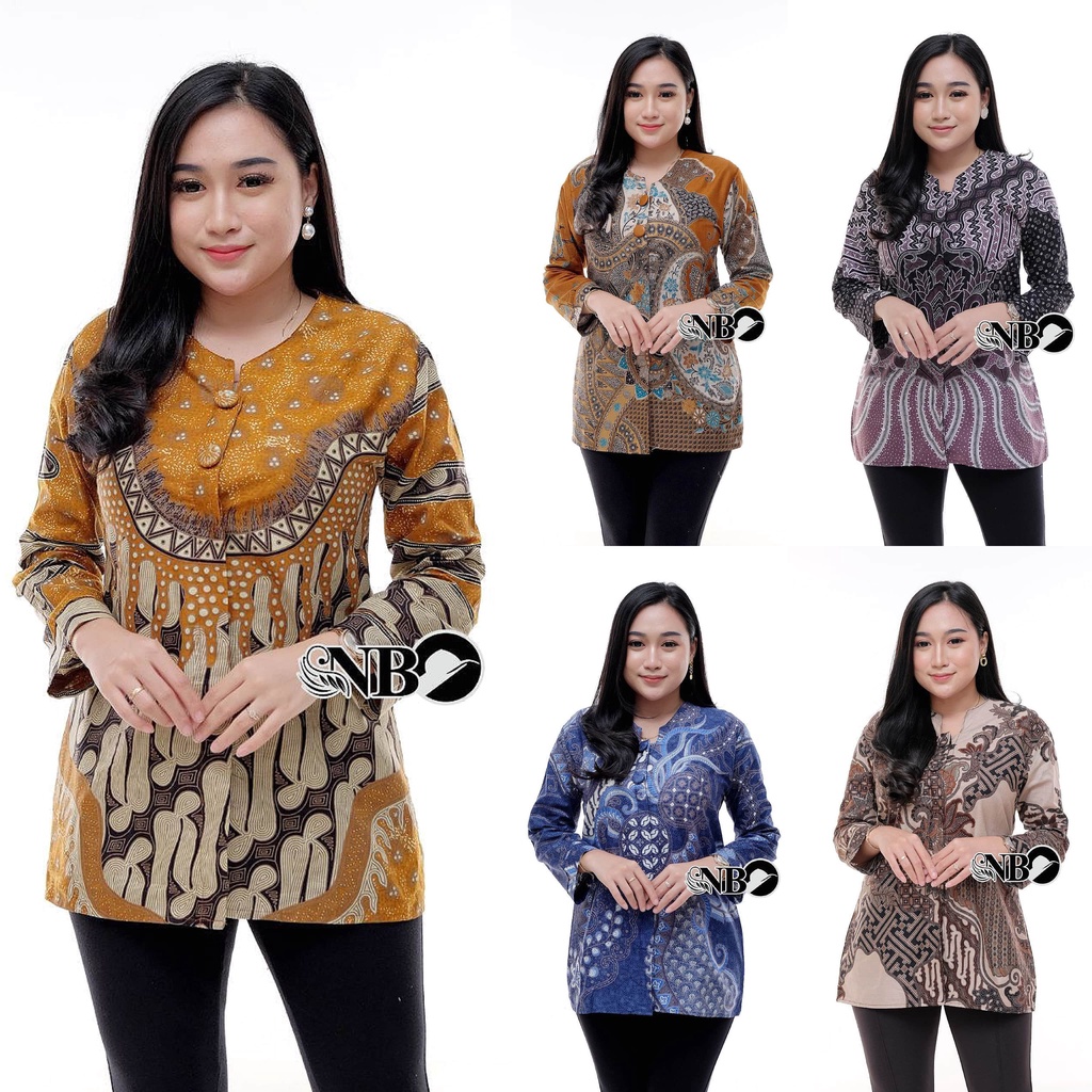 Baju Batik Wanita Modern Blouse Batik Kantor Atasan Batik Kerja Wanita Seragam Batik Modern M L XL XXL