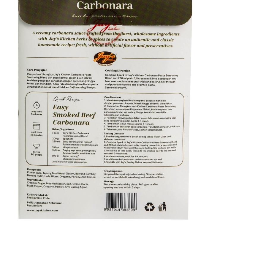 

(TERBARU) Jay's Carbonara Pasta Seasoning Blend