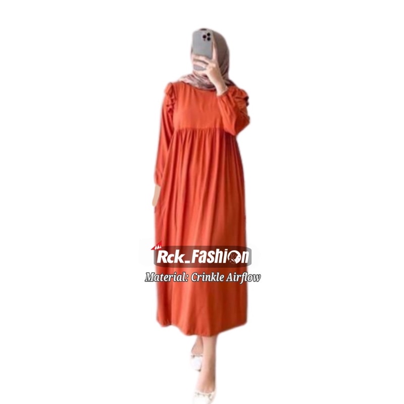 AZARA MIDI DRESS BAHAN CRINKLE AIRFLOW