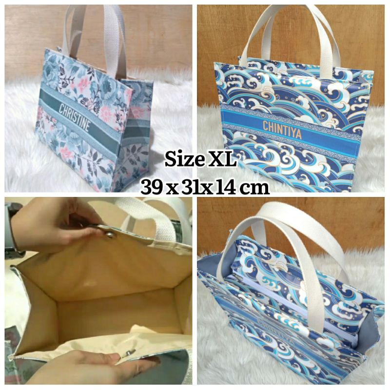SIERRA BAG PREMIUM XL Penutup Kancing Magnet Sleting TAS TENTENG WANITA KEKINIAN Tote Bag Custom Mot