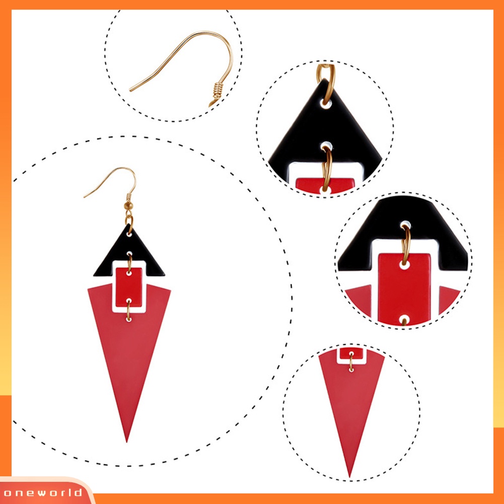 [WONE] Fashion Wanita Segitiga Panjang Liontin Anting Pernyataan Pesta Perhiasan Hadiah