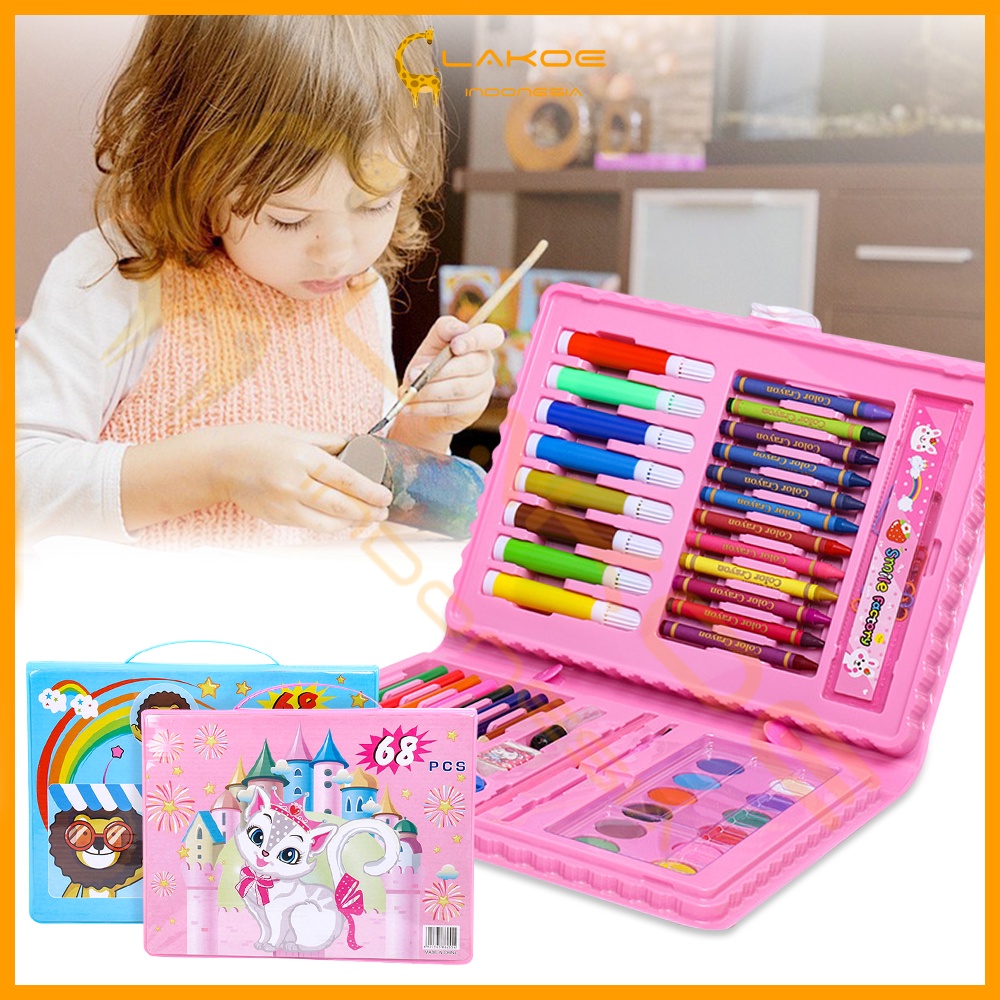 Crayon Set alat mewarnai anak set Pensil Warna anak 68pcs