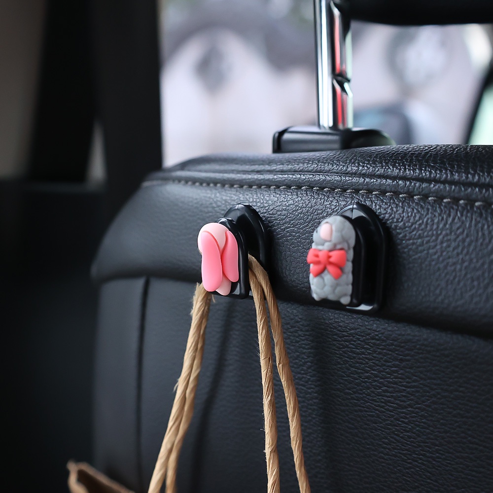 [Harga Grosir] Kartun Hewan Lucu Car Hook Car Seat Headrest Hooks Car Self Adhesive Tote Bags Kait Gantung Kait Dekorasi Interior Otomotif Kait Penyimpanan Mini Turtle Rabbit