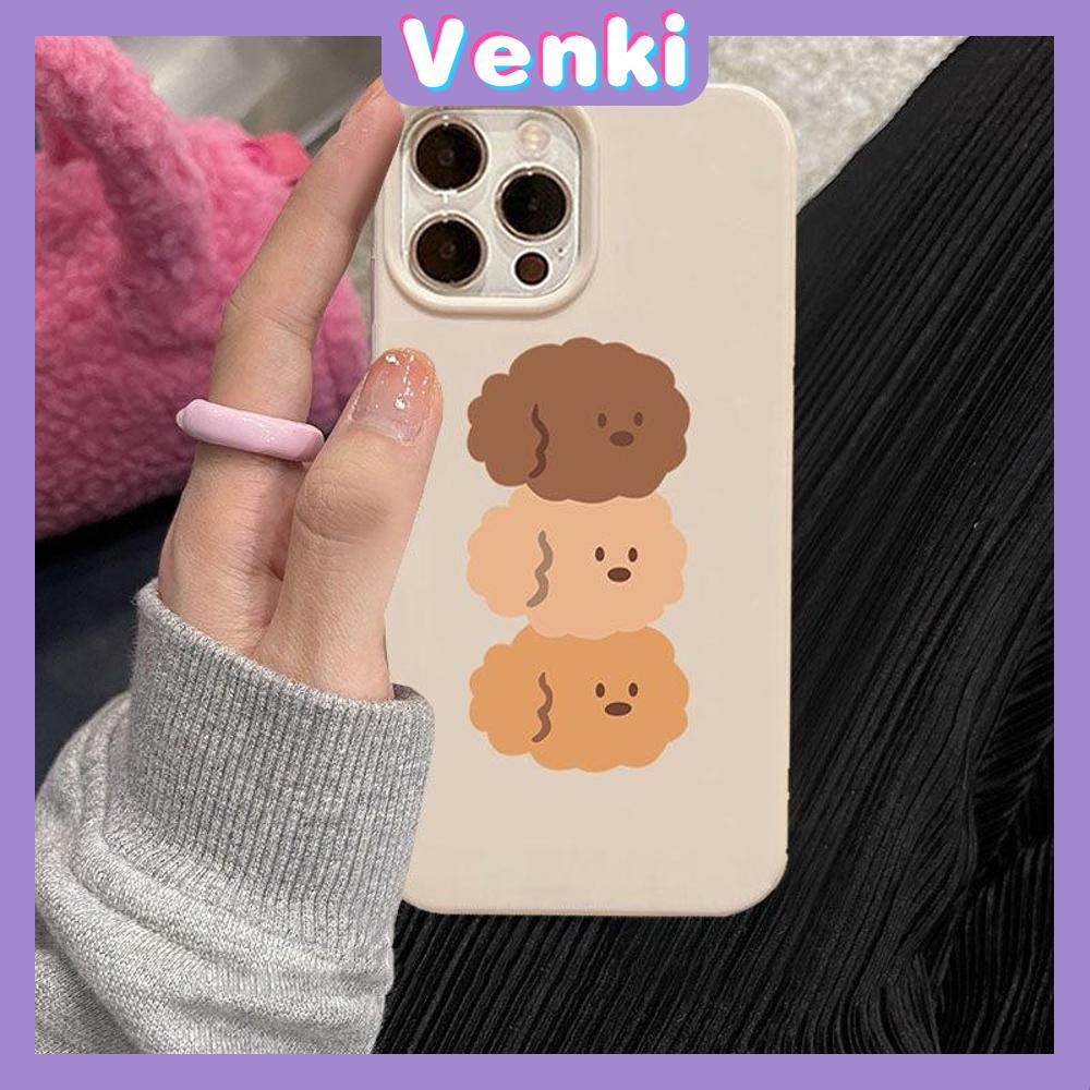 Case iPhone 14 Pro Max Soft TPU Candy Case Cute Curly Dogs Glossy Khaki Case Camera Protection Shockproof For iPhone 13 12 11 Plus Pro Max 7 Plus X XR