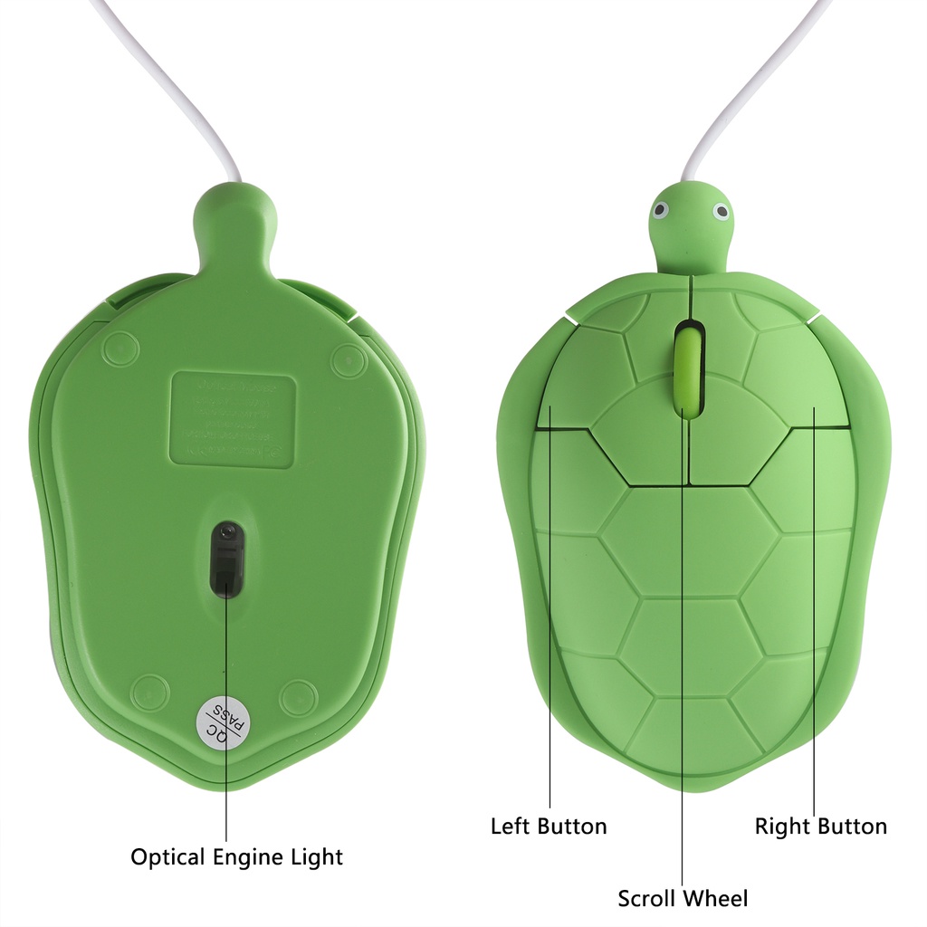 Turtle Shape Wired Mouse USB Wired Mouse Mouse Kabel Lucu Mouse Optik Untuk Anak Anak Hadiah PC Laptop