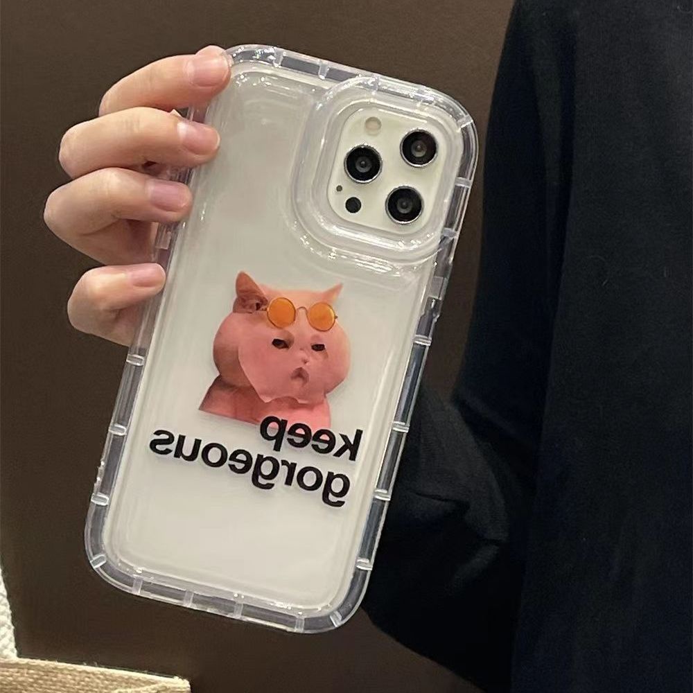 IPHONE Casing Ponsel Lembut Kucing Lucu Kompatibel Untuk Iphone14 13 12 11 Pro XS Max X XR Casing Transparan Shockproof 78 6 6S Plus Cover TPU