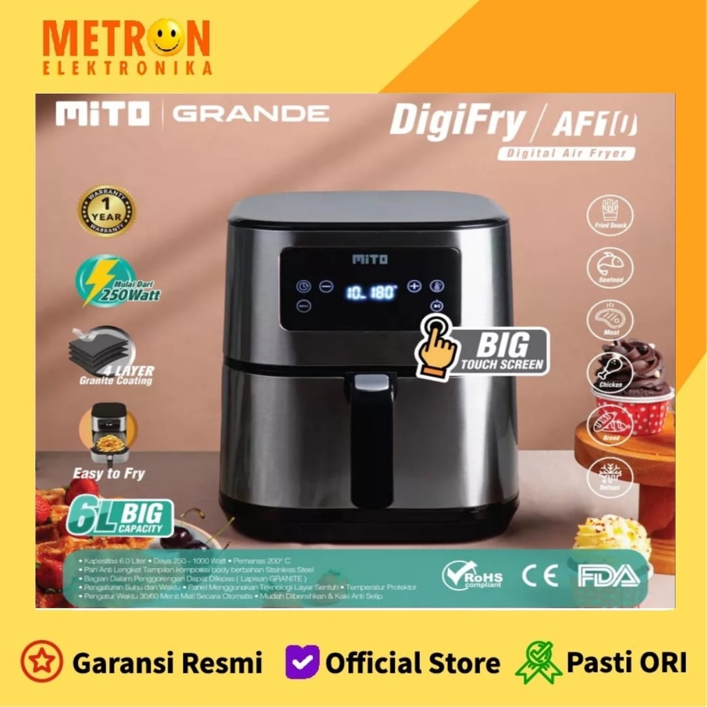 MITO AF 10 GRANDE DIGIFRY AIR FRYER 6 LITER / AF10