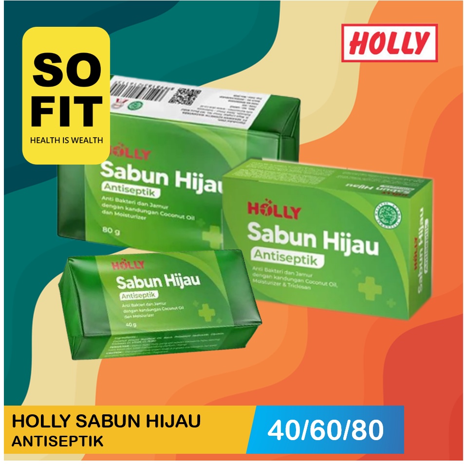 Holly Sabun Antiseptik  Hijau Box 40gr 60gr 80gr /  Antiseptik Anti Bakteri Jamur / Sabun