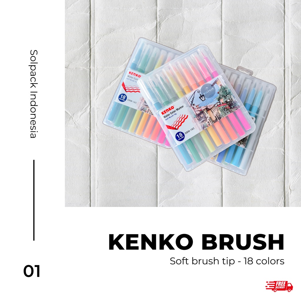 

Spidol Kenko Brush Markers - 18 Warna