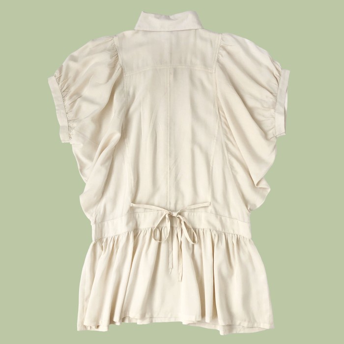 Terbaru Blus Tunik Kemeja Batwing Rayon Premium Putih Gading Ivory Korea Impor