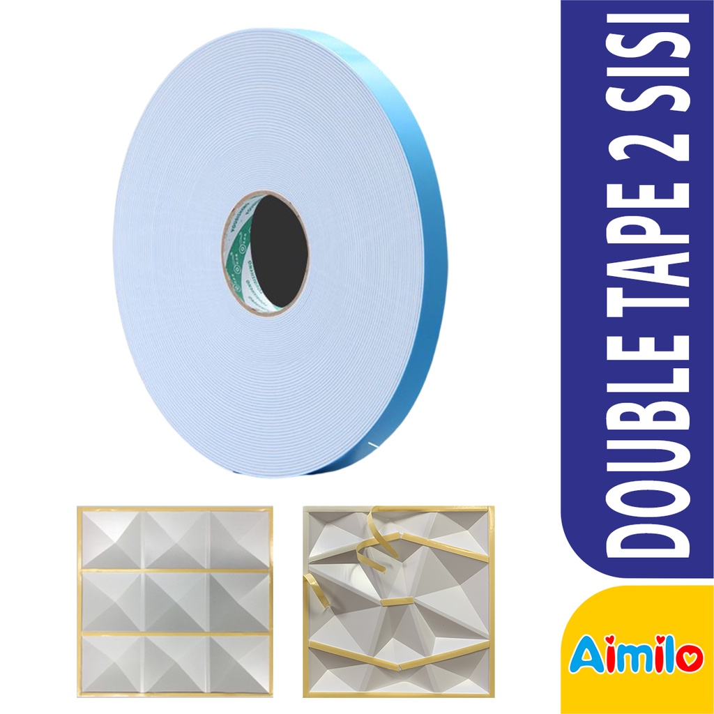 Lem Perekat Double Tape Dua Sisi Wallpaper Panel