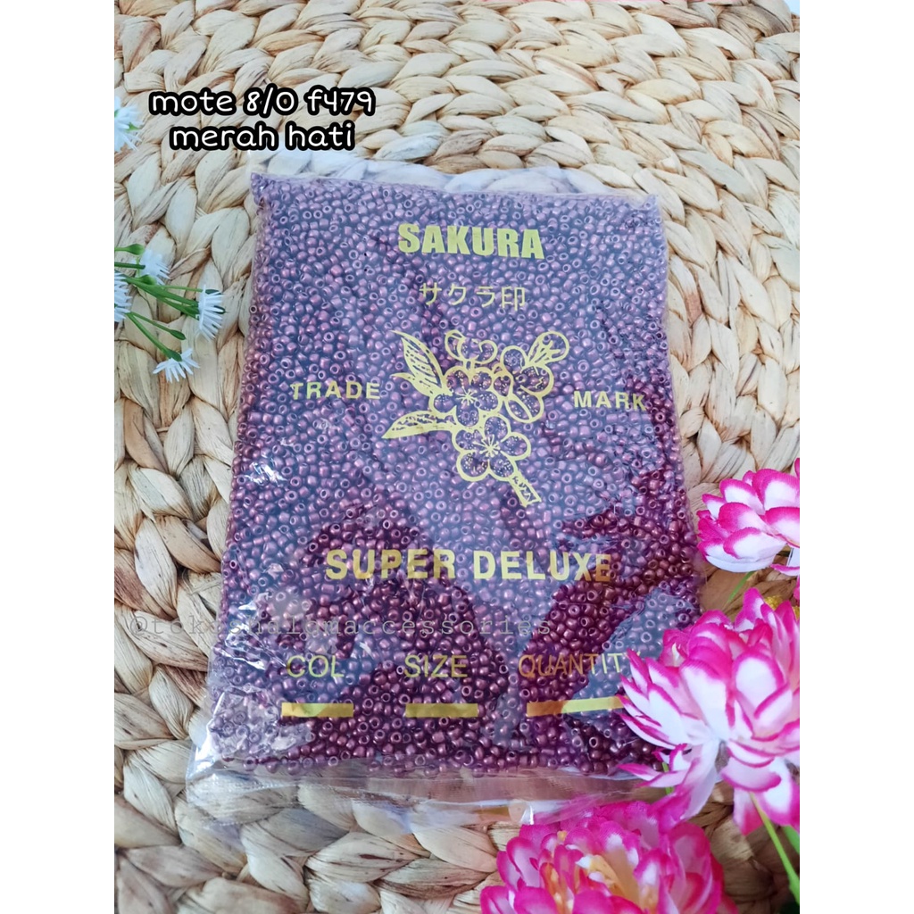 450 GR MOTE PASIR 8/0 F479 MERAH HATI DOP/MANIK /KERAJINAN TANGAN GELANG DAN KALUNG /MONTE /DIY