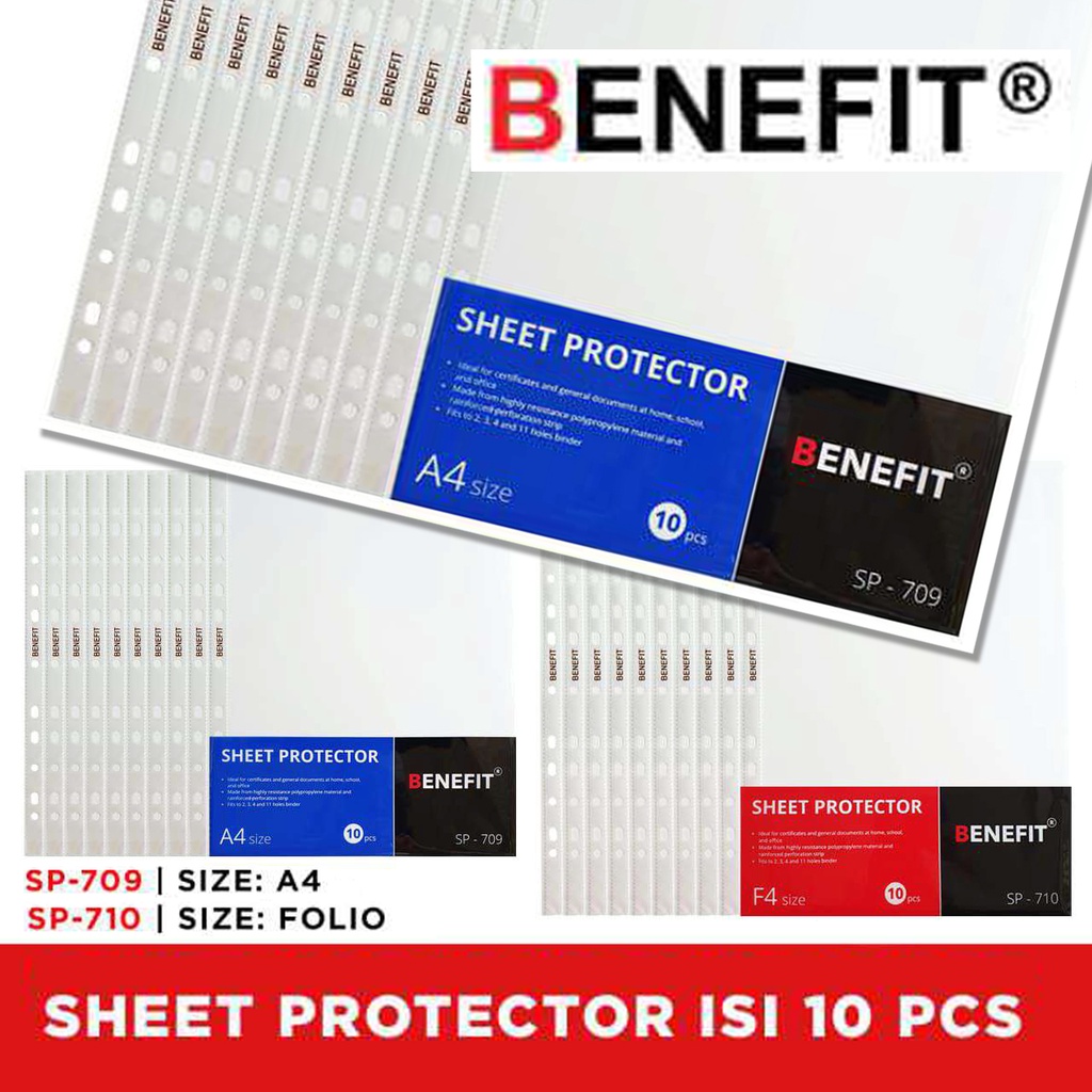 

SHEET PROTECTOR PLASTIK DOKUMEN ORDNER PP POCKET ISI 10 Lembar